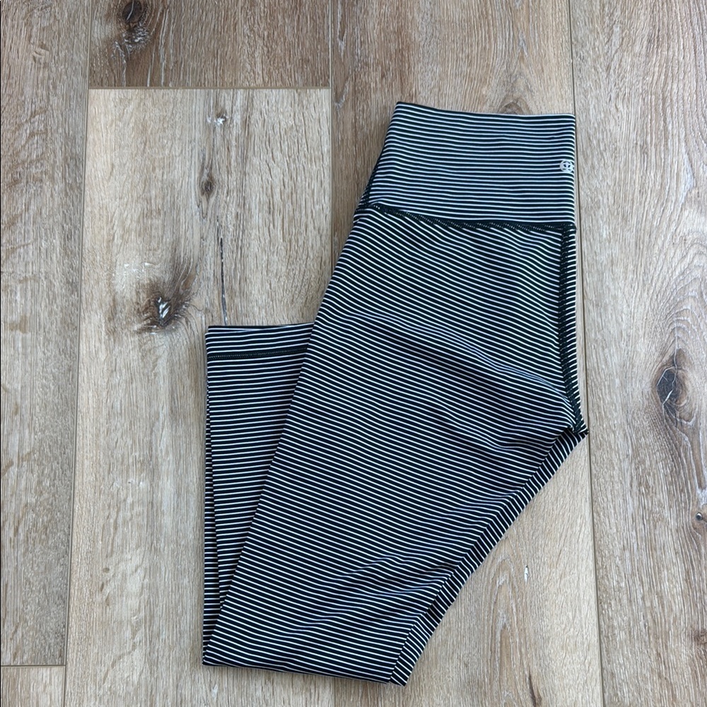 Lululemon Wunder Under High Rise 25” Leggings Black Parallel Stripe